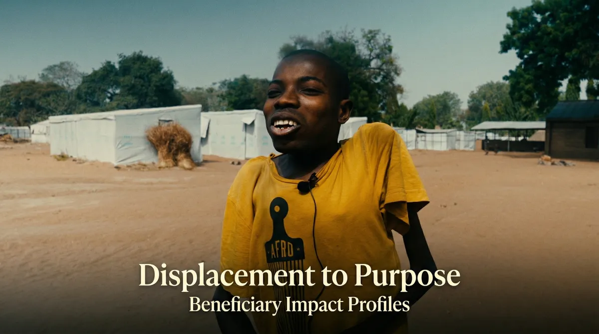 Still from Displacement to Purpose: Beneficiary Impact Profiles